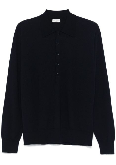 Maglione con colletto stile polo muano in blu Dries van noten - uomo DRIES VAN NOTEN | 2420212039700509